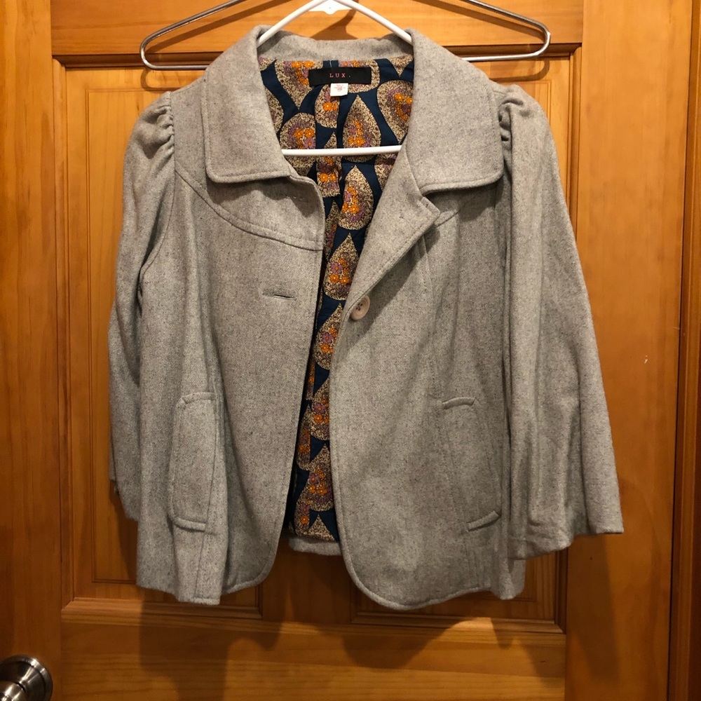 Crop 3/4 sleeve pea coat